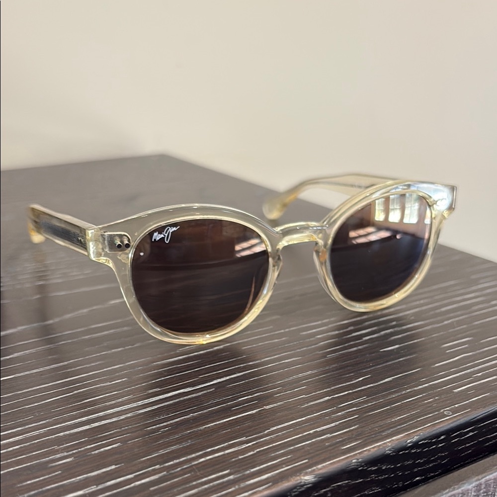 Maui Jim Cream and Black Sunglasses